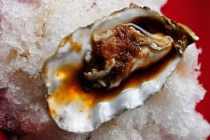 Fresh Oysters with 'Iced' Oatmeal Stout Mignonette Sauce