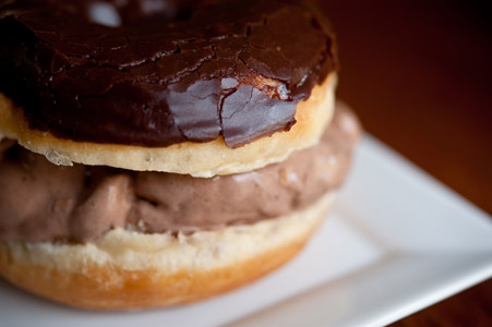 Chocolate Stout Ice Cream Base Donut Sandwich