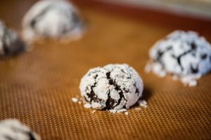 Chocolate Malt Crinkle Cookies