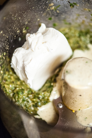 Making Green Pimento Cheese Spread 